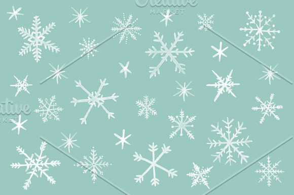 Watercolor snowflakes brushes (PS) in Photoshop Brushes - product preview 1