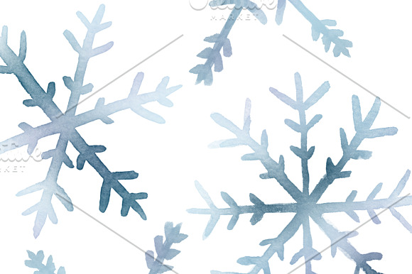 Watercolor snowflakes brushes (PS) in Photoshop Brushes - product preview 4