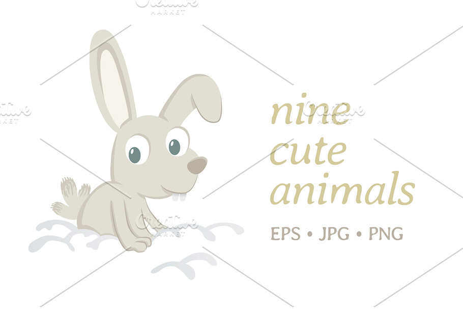 Nine cute animals in Illustrations - product preview 8