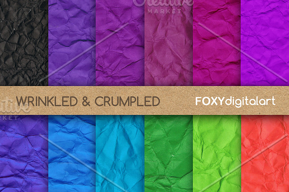 Wrinkled Digital Paper Backgrounds in Textures - product preview 1