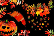 halloween set of watercolor