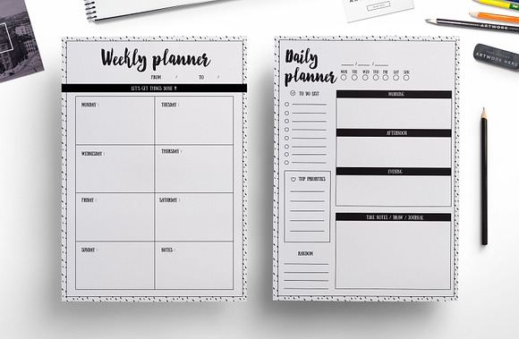 2017 planner (ink dot background) in Stationery Templates - product preview 1