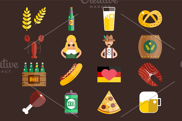 Oktoberfest vector icons