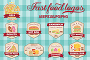 Fast food logos set