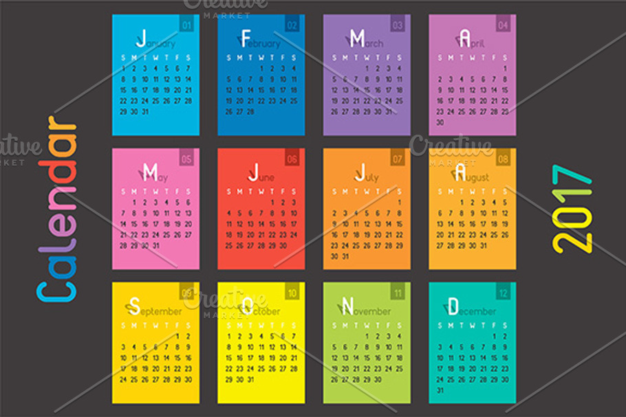 Calendar for 2017 in Graphics - product preview 8