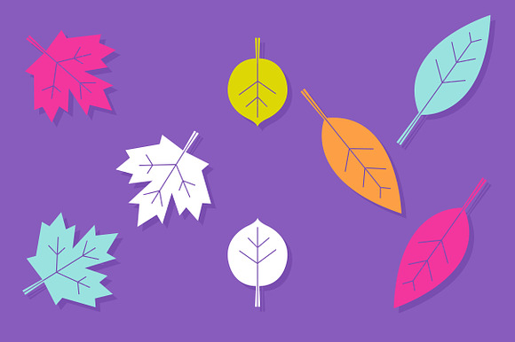 Vector Modern Fall Leaves in Objects - product preview 1