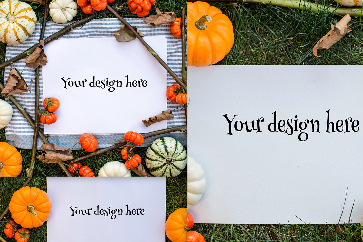 Set from 3 pumpkin mockups in Print Mockups - product preview 8