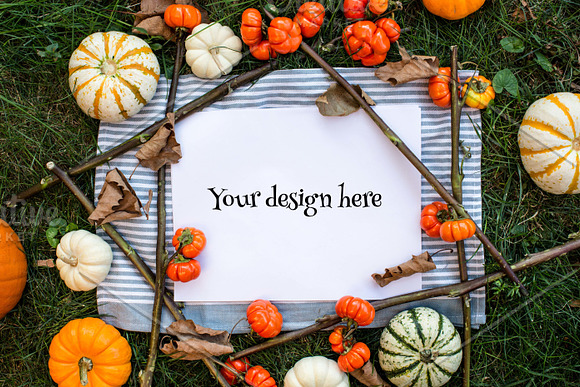 Set from 3 pumpkin mockups in Print Mockups - product preview 3