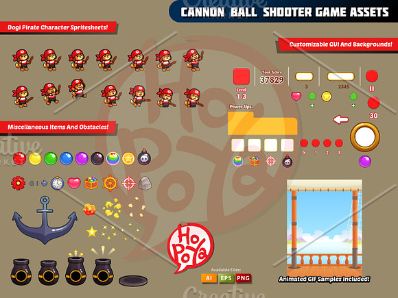 Cannon Ball Shooter Game Assets  in Objects - product preview 1