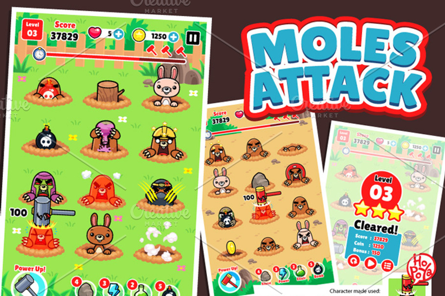 Moles Attack Game Assets in Objects - product preview 8