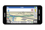 Smartphone with GPS navigator.