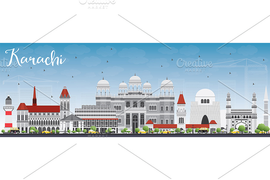 Karachi Skyline in Illustrations - product preview 8