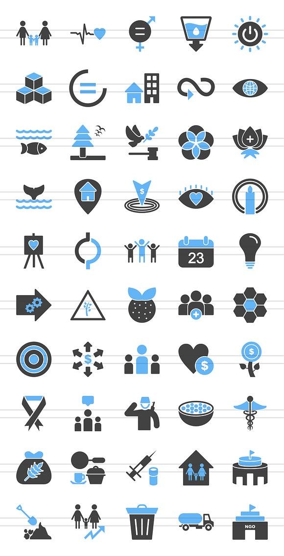 50 Community Blue & Black Icons in Icons - product preview 1