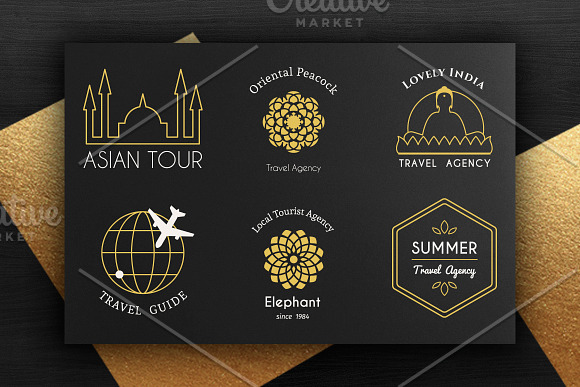 Asian travel logo templates set in Logo Templates - product preview 1
