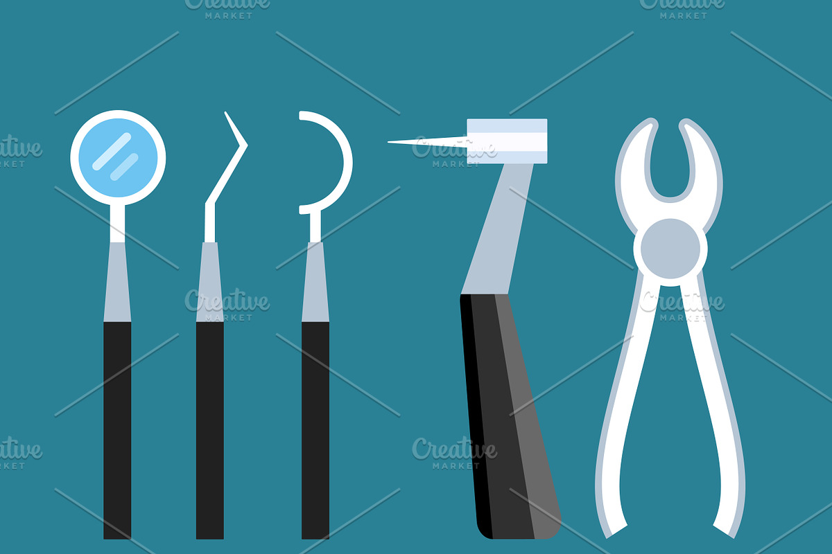 Dentist doctor tools vector in Illustrations - product preview 8