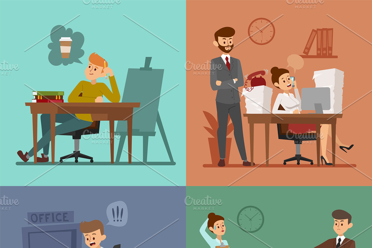 Business work time lag vector in Illustrations - product preview 8