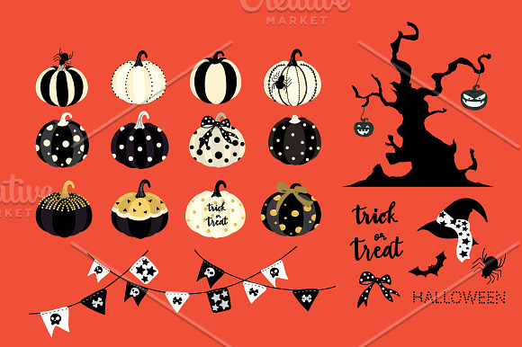 Halloween pumpkin in black in Illustrations - product preview 1