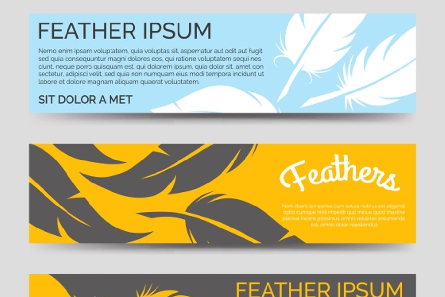 Feathers horizontal banners in Graphics - product preview 8