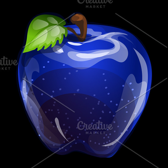 Red and blue volume apple in Illustrations - product preview 1