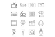 Audio and video icons set