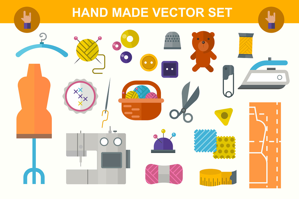Hand Made flat vector set in Objects - product preview 8