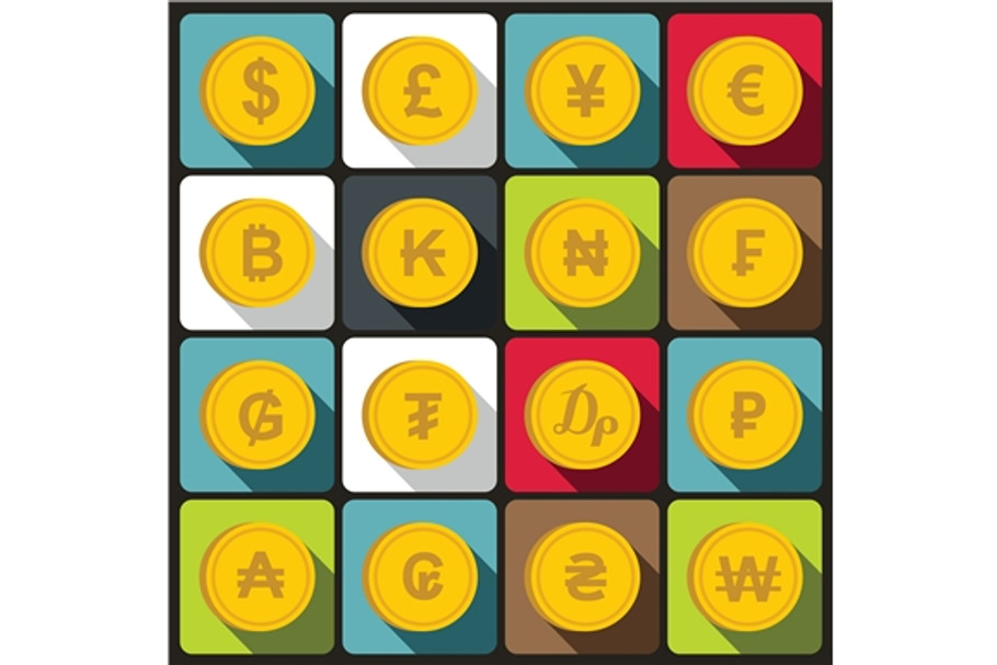 Currency icons set in Graphics - product preview 8