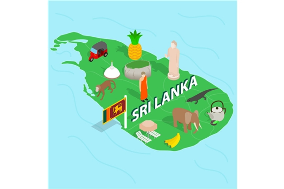 Sri Lanka map concept in Illustrations - product preview 8