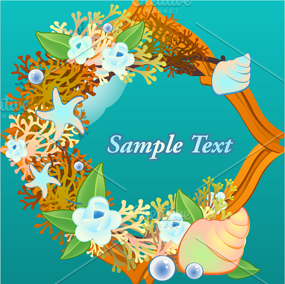 Decor cards with corals and flowers in Illustrations - product preview 2