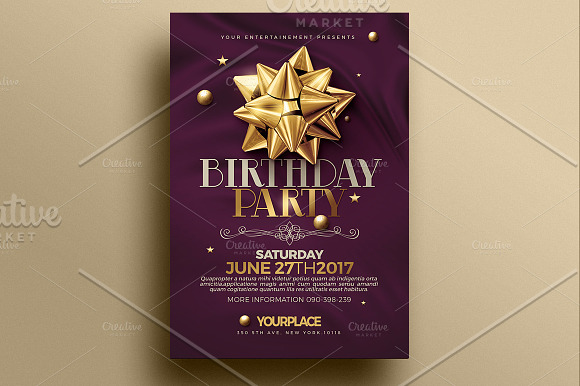 Birthday Invitation | 3 Psd Template in Flyer Templates - product preview 2
