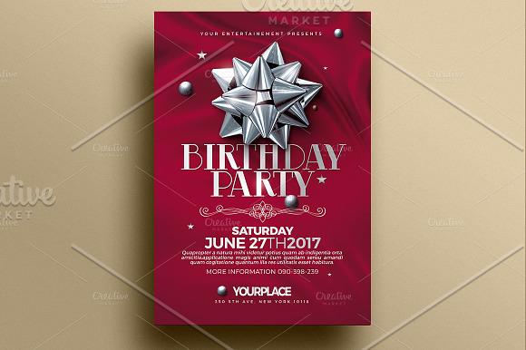 Birthday Invitation | 3 Psd Template in Flyer Templates - product preview 3