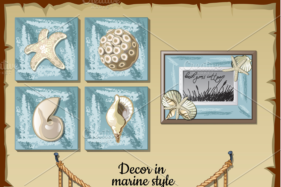 Decor in marine style in Illustrations - product preview 8
