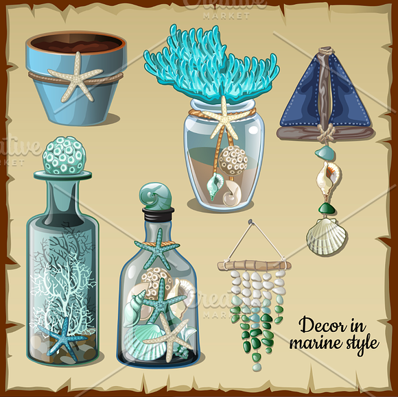 Decor in marine style in Illustrations - product preview 1