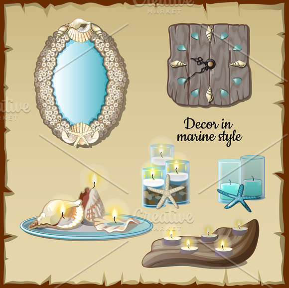 Decor in marine style in Illustrations - product preview 3