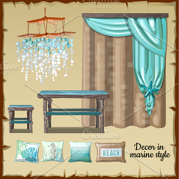 Decor in marine style in Illustrations - product preview 4