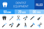 50 Dentist Blue & Black Icons