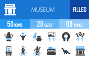 50 Museum Blue & Black Icons