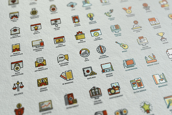 Big Color Line Icons Collection in Contact Icons - product preview 3