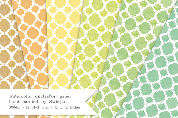 Quatrefoil Watercolor Paper in Illustrations - product preview 2