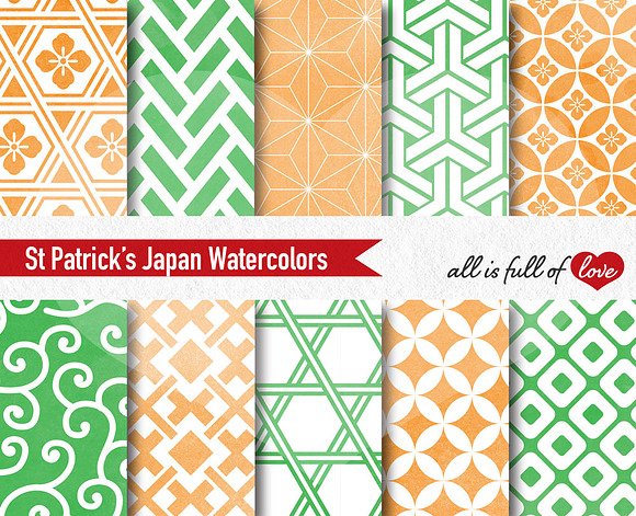 St Patricks Pattern Watercolor Paper in Patterns - product preview 1