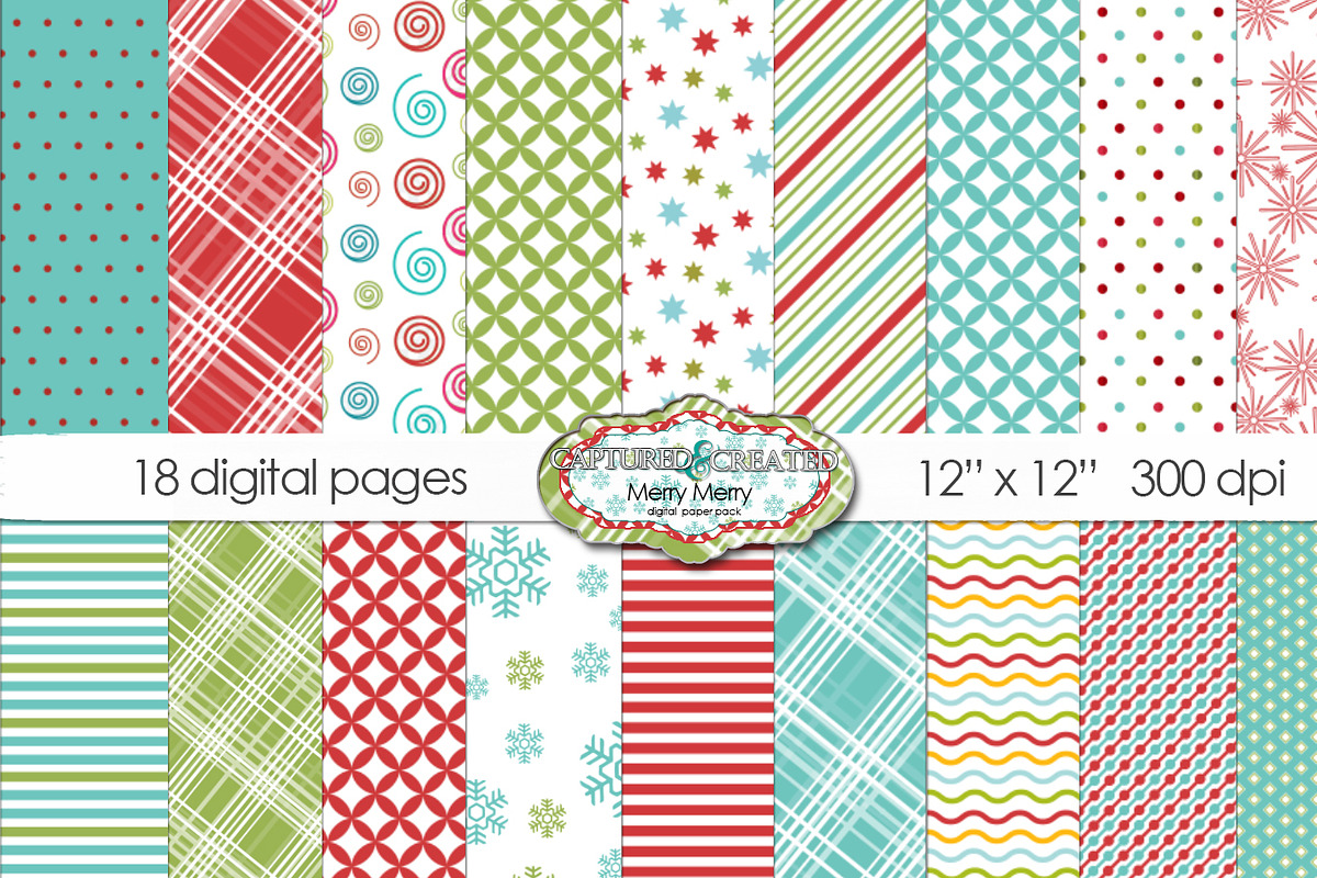 Merry-Merry Christmas Digital Paper in Patterns - product preview 8