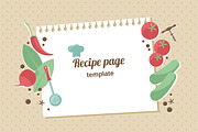 Cooking recipe page vector template