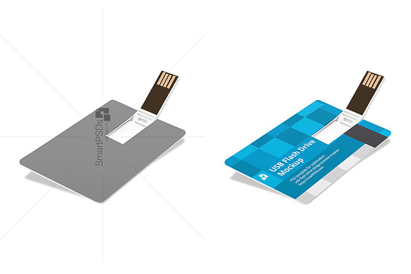 Plastic USB  Flash Card Mockup in Product Mockups - product preview 2