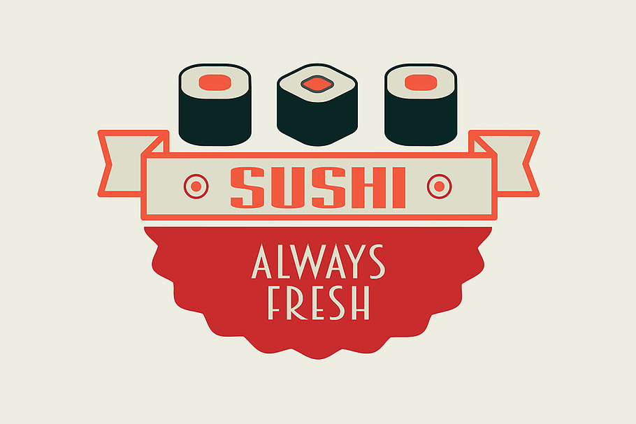 Sushi rolls logo in Logo Templates - product preview 8