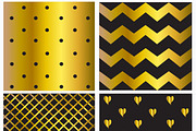4 patterns gold and black color