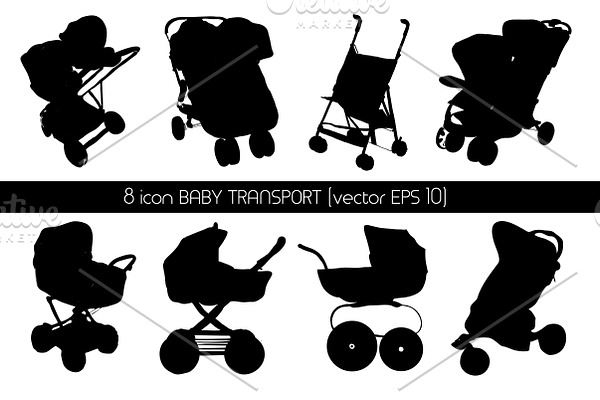 Baby transport Icon (baby carriages)