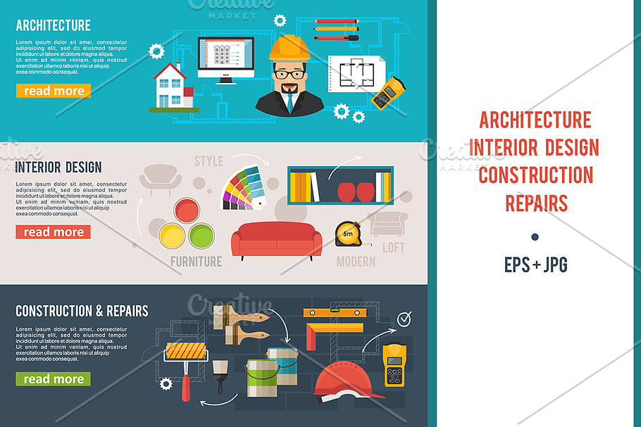 Architecture, Interior Design banner in Presentation Templates - product preview 8