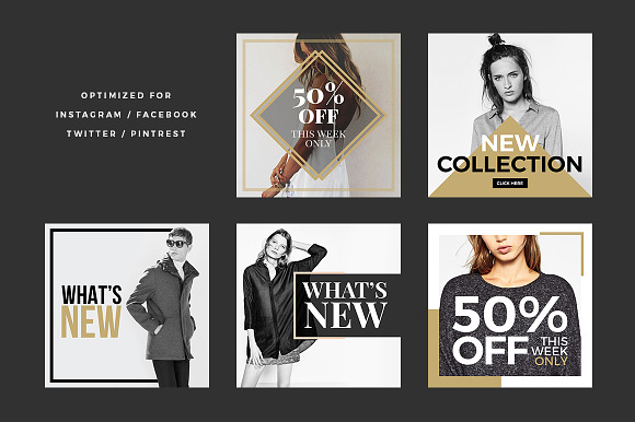 Fashion Social Banner Pack in Instagram Templates - product preview 2