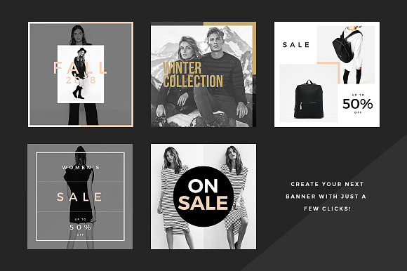 Fashion Social Banner Pack in Instagram Templates - product preview 3