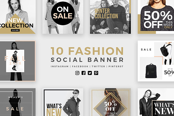 Fashion Social Banner Pack in Instagram Templates - product preview 5