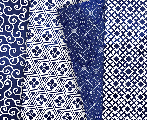Navy Blue Patterns Watercolor Paper in Patterns - product preview 4